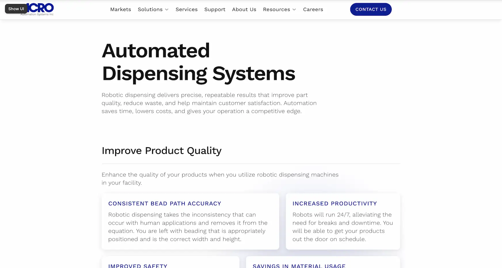 ACRO site after redesign